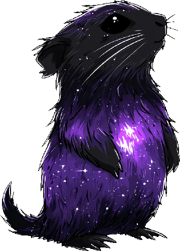 Chrono: Its fur is a breathtaking sight—instead of ordinary fur, you can see the vast universe shimmering within it. Stars, galaxies, and swirling cosmic clouds are woven into its coat, creating a mesmerizing, otherworldly effect. It slept through the ceremony and still looks a bit sleepy.